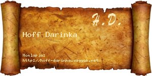 Hoff Darinka névjegykártya